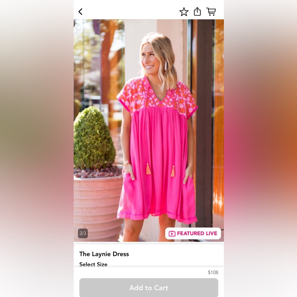 J. Marie Pink Embroidery Dress